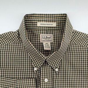 L.L. Bean Men's Yellow Plaid Button-Down Shirt Men’s XL-Tall